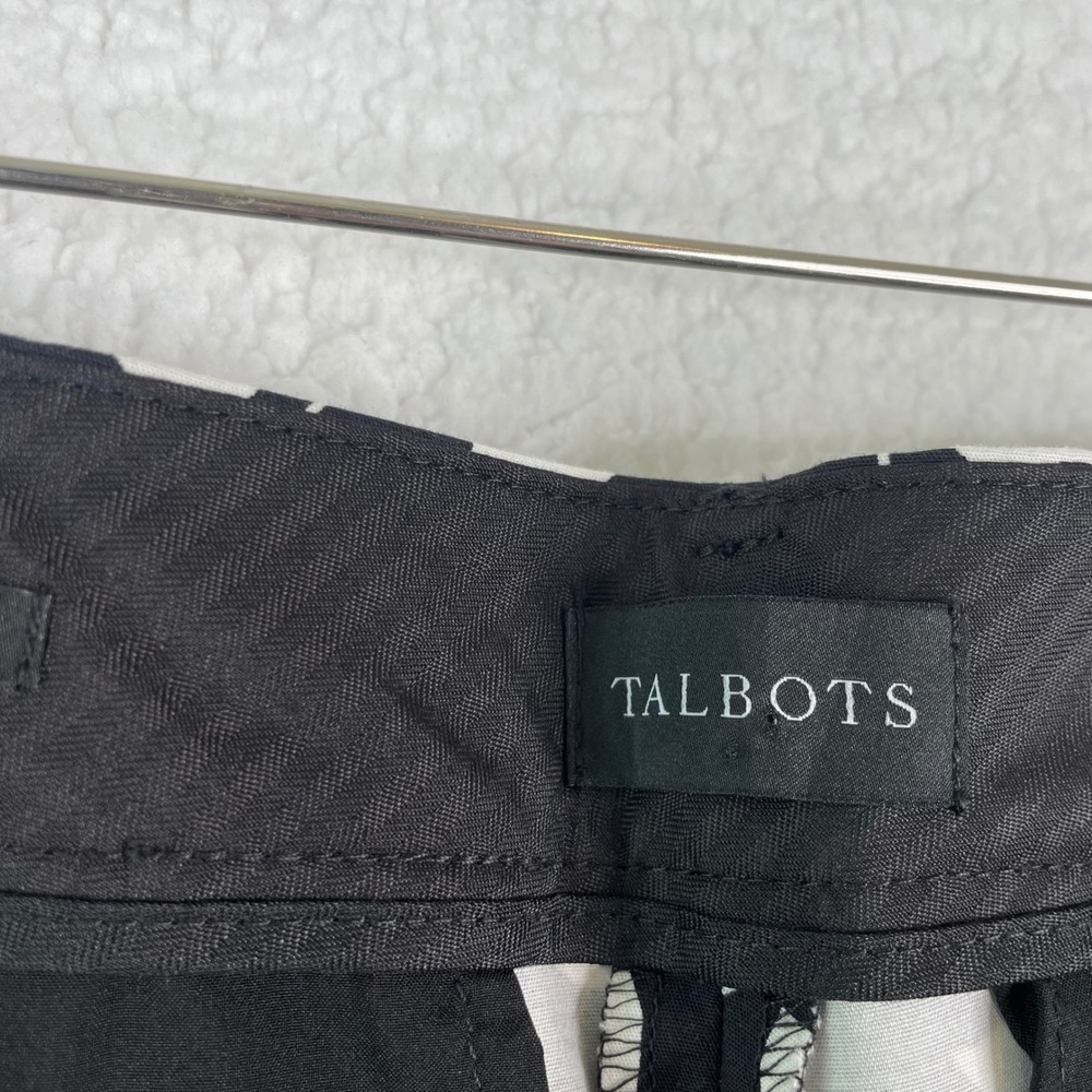 Talbots Hampshire Ankle Pant Womens 8P Black White Leaf Print Slim Stretch Crop - Picture 10 of 12